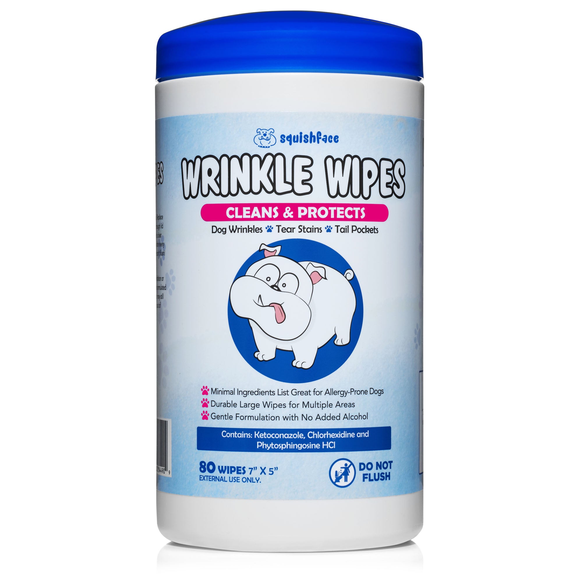 squishface dog wrinkle wipes for allergy prone dogs