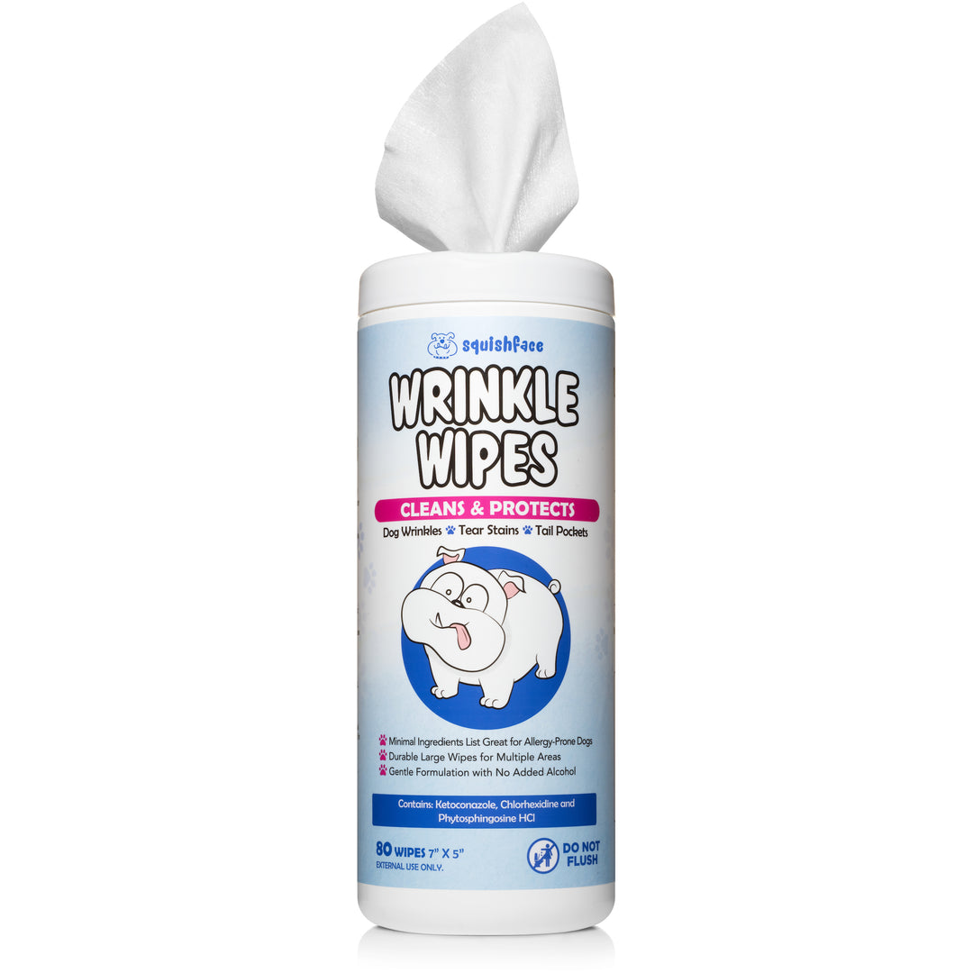 squishface dog wrinkle wipes with chlorhexidine, ketoconazole and phytosphingosine