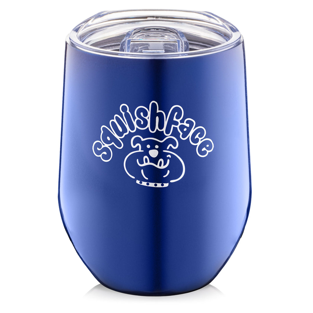 Blue 12 oz. Squishface Insulated Stainless Steel Tumbler - Great for on the Go!