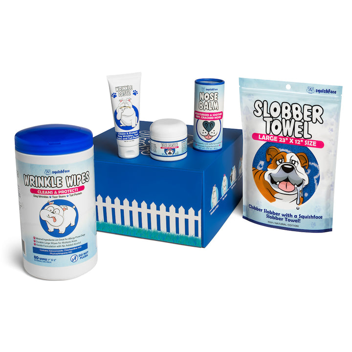 My Little Squishy Bundle — New Puppy Care Kit with Nose Balm, Wrinkle Wipes, Slobber Towel, Toe Paste & Wrinkle Paste