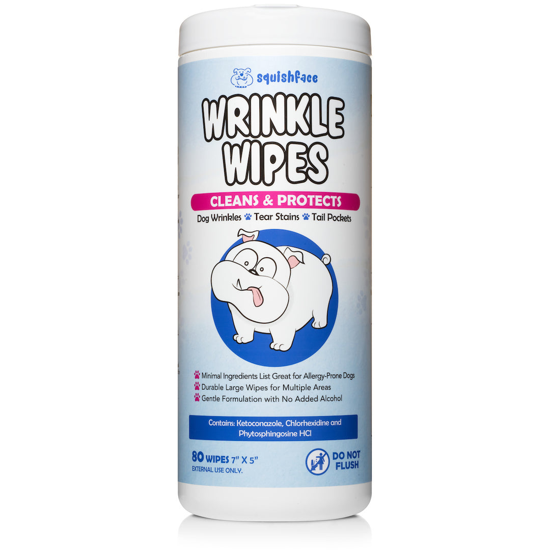 squishface wrinkle wipes for dog fights yeast fungus and bacteria