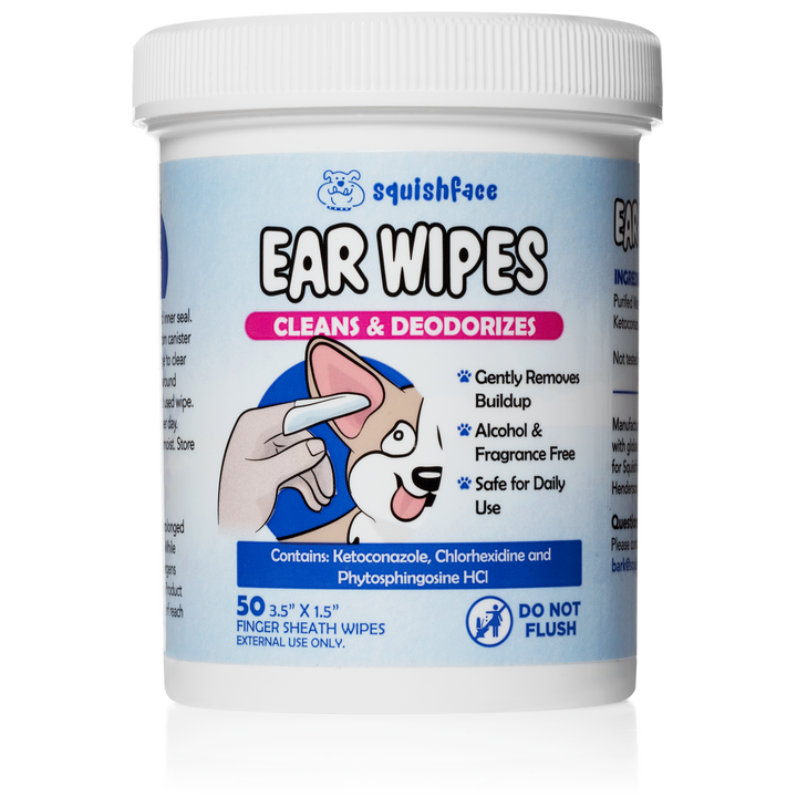 squishface ear wipes with finger sheath wipe for gentle ear cleaning
