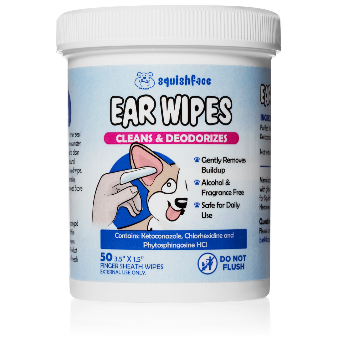 squishface ear wipes with finger sheath wipe for gentle ear cleaning
