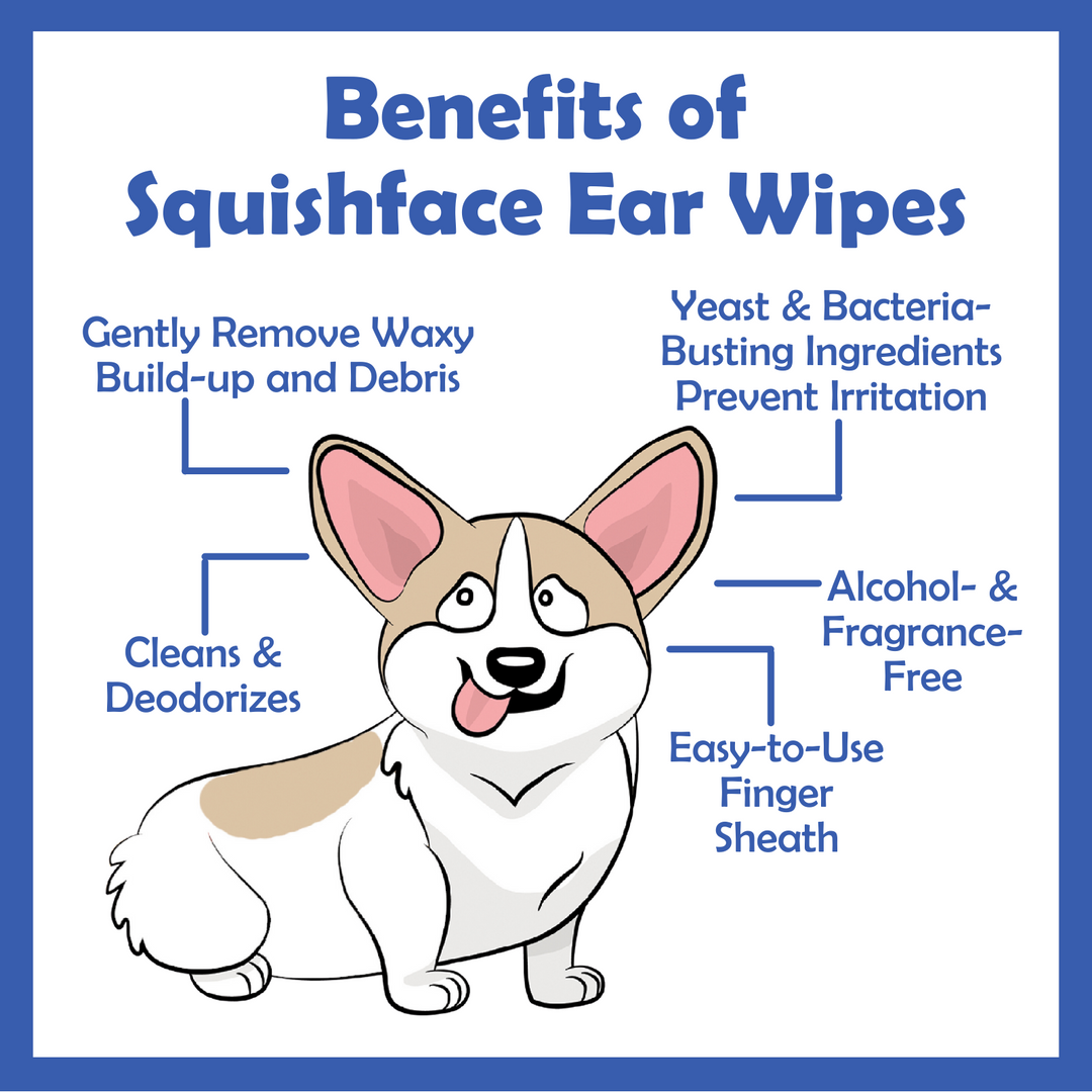 Squishface Ear Wipes Clean Deodorize Dog Ears Squishface