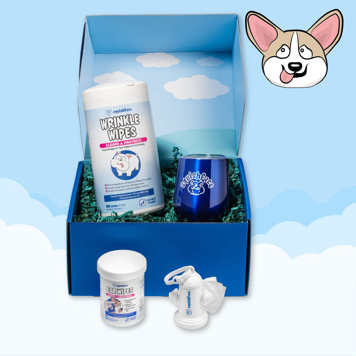 Squishface VIP Gift Set with Ear Wipes for Itchy Dogs