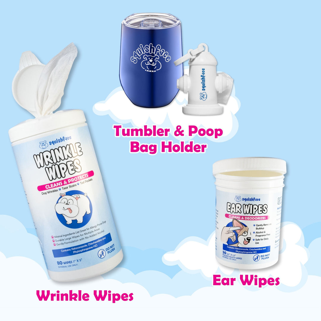 Squishface VIP Gift Set with Wrinkle Wipes, Ear Wipes and More