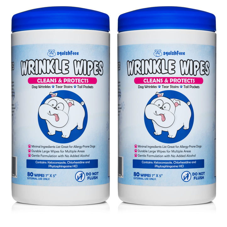 Squishface Wrinkle Wipe Two Pack for Dogs with Sensitive Skin