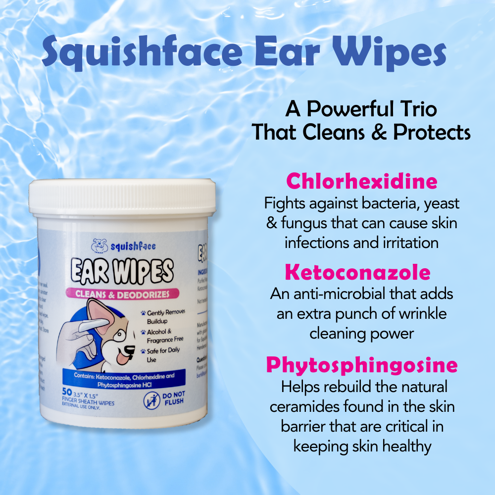 Squishface Ear Wipes with Powerful Yeast Fighting Ingredients