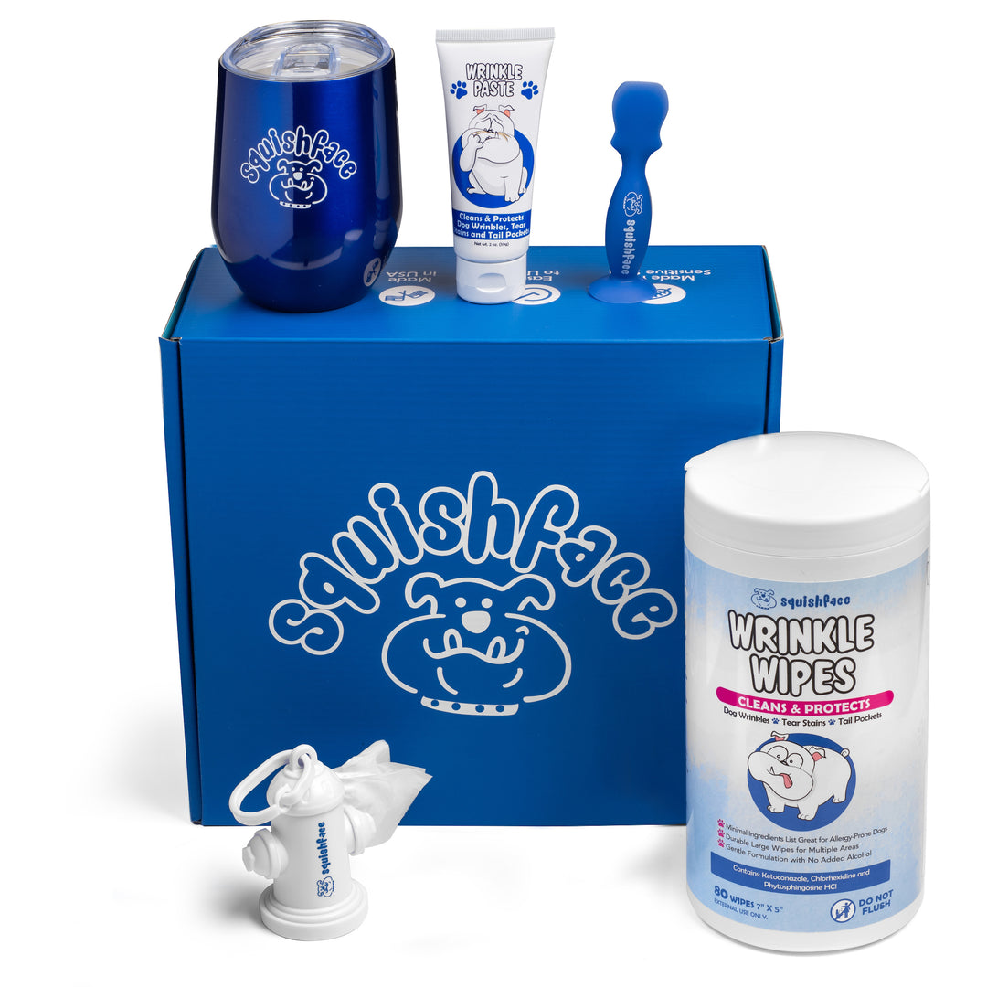 squishface dog skincare gift set for wrinkly breeds
