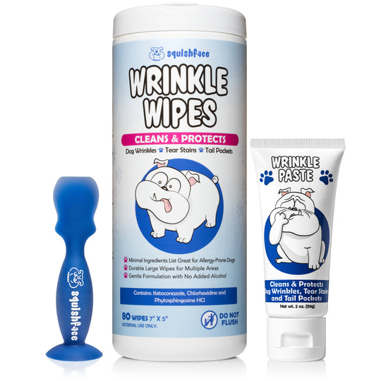 Clean Dog Wrinkles Remove Dog Tear Stains | Paste & Wipes | Squishface