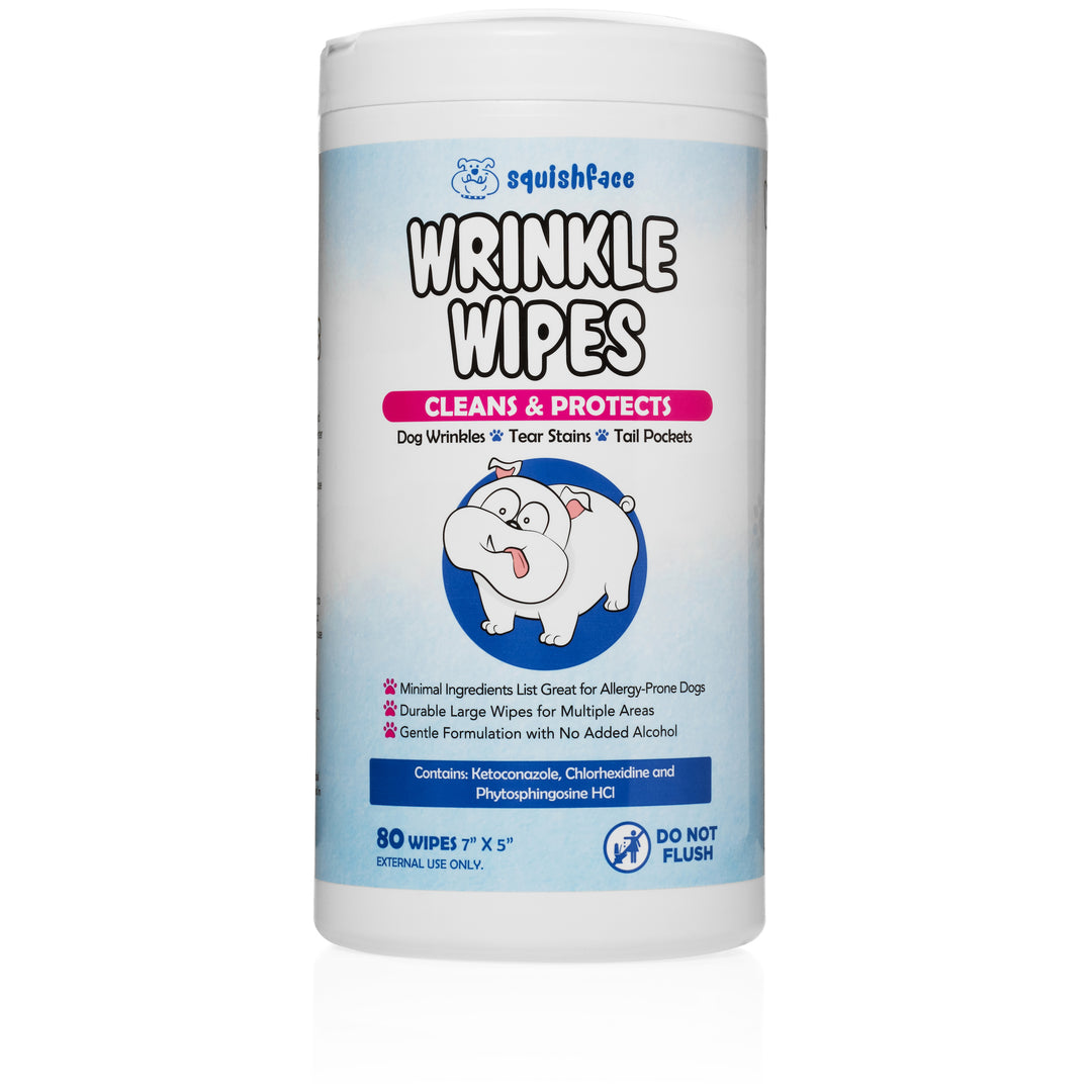 squishface dog wrinkle wipes 
