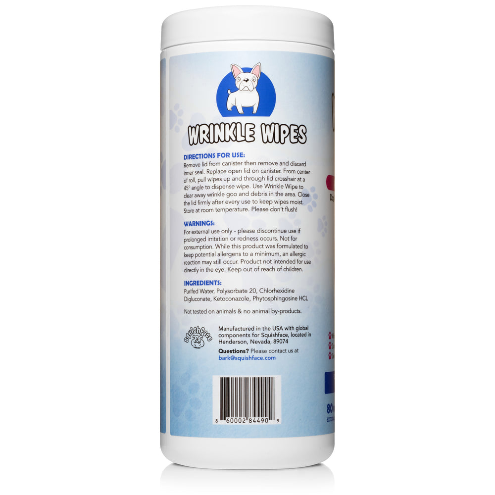 squishface dog wrinkle wipes gentle cleaner for dogs